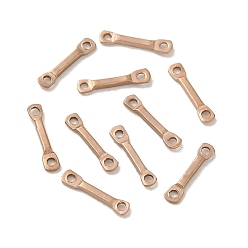 Rose Gold Ion Plating(IP) 304 Stainless Steel Links Connector Charms, Flat Bar, Rose Gold, 10x2x1mm, Hole: 1mm