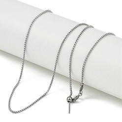 Нержавеющая Сталь Цвет 304 ожерелья из нержавеющей стали bx chains, регулируемые слайдер ожерелья для женщин и мужчин, цвет нержавеющей стали, 19.69 дюйм (50 см)
