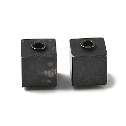 Черный Цвет Металла 304 из нержавеющей стали бусы, кубические, металлический черный , 10x8x8 мм, отверстие : 2 мм