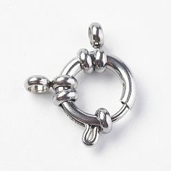 Нержавеющая Сталь Цвет Устойчивы к потускнению 304 гладкая поверхность из нержавеющей стали с пружинными кольцами-застежками, цвет нержавеющей стали, 15x12x4 мм, отверстие : 2.5 мм