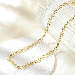 Настоящее золото 18K Ожерелья из латунных текстурированных цепочек-кабелей, долговечный, стойки покрытие, без свинца и без кадмия, реальный 18 k позолоченный, 16.93 дюйм (43 см)