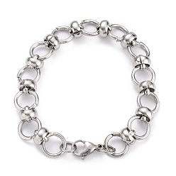 Stainless Steel Color Tarnish Resistant 304 Stainless Steel Link Chain Bracelets, with Lobster Claw Clasps, Stainless Steel Color, 8 inch(20.3cm)