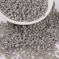 (RR2356) Silverlined Light Taupe Opal MIYUKI Round Rocailles Beads, Japanese Seed Beads, 8/0, (RR2356) Silverlined Light Taupe Opal, 3mm, Hole: 1mm, about 19000~20500pcs/pound