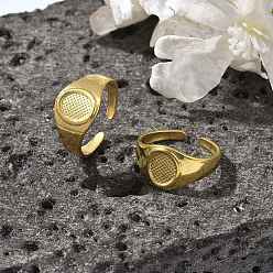 Золотой Овальные 304 манжеты из нержавеющей стали для женщин, золотые, регулируемый, 11 мм