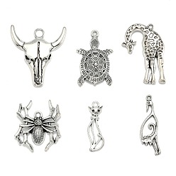 Antique Silver Tibetan Style Alloy Animal Pendants, Antique Silver, 31~60x31~60x3~4mm, Hole: 1~2mm