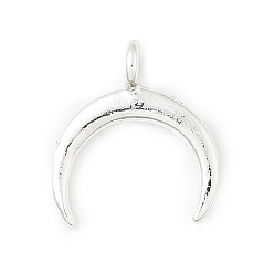 Серебро Латунные подвески, серп, стойки покрытие, без кадмия и без свинца, долговечный, серебряные, 13.5x12x1.5 мм, отверстие : 1.6 мм