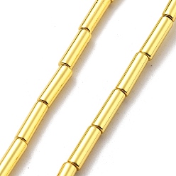 с Золотистым Покрытием Синтетических немагнитных гематит бисер нитей, колонка, с золотым покрытием, 8.5~9x3x3 мм, отверстие : 0.8 мм, около 46 шт / нитка, 16.54'' (42 см)