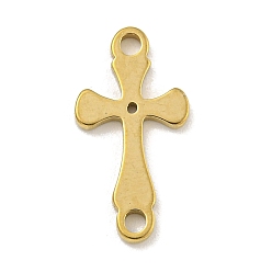 Настоящее золото 18K Ионное покрытие (ip) 201 подвески из нержавеющей стали, религиозные перекрестные ссылки, реальный 18 k позолоченный, 17x8.5x1 мм, отверстие : 1.4 мм