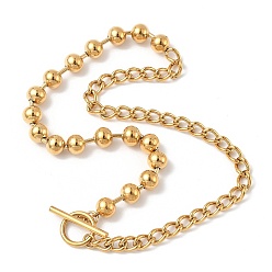 Золотой 304 ожерелья из полукруглой цепочки и витой цепочки из нержавеющей стали с пряжками, золотые, 16.81 дюйм (42.7 см)