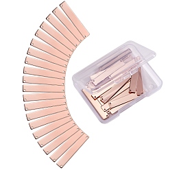 Rose Gold Brass Links, Rectangle, Rose Gold, 36x5x1mm, Hole: 1mm, 20pcs