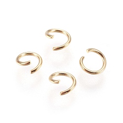 Golden 304 Stainless Steel Open Jump Rings, Golden, 21 Gauge, 5x0.7mm, Inner Diameter: 3mm, about 1000pcs/bag