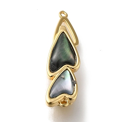 Настоящее золото 18K Латунь, с раскладывающимися застежками-ракушками, без кадмия, без никеля и без свинца, сердце, реальный 18 k позолоченный, 25x9.5x9.5 мм, отверстие : 1.2 мм