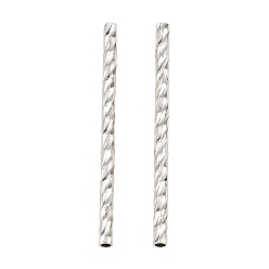Platin Farbe Messing Perlen, Twisted Tube, Gestell, langlebig überzogen, Bleifrei und cadmium frei, Platin Farbe, 25x1.5 mm, Bohrung: 1 mm