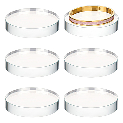 Прозрачный Прозрачные стеклянные подставки для дисплеев, плоско-круглые, прозрачные, 8x1.45 см
