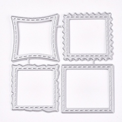 Матовый Платиновый Цвет Рамка для резки металла, для diy scrapbooking / фотоальбом, декоративная тисняющая бумажная карточка, квадратный, матовый цвет платины, 81x81x0.8 мм