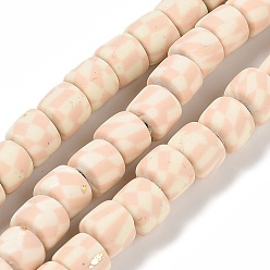 Легкий Лосось Бусины из полимерной глины ручной работы, колонка, светлый померанцевый, 6~7.5x5.5~7 мм, отверстие : 1.7~2.3 мм, около 54~65 шт / нитка, 15.83~16.69'' (40.2~42.4 см)