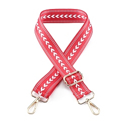 Красный Нейлоновая холщовая сумка с узором в виде стрелки, лямки для сумки из лямок, для замены сумочки или сумки через плечо, красные, 75~145x3.8 см