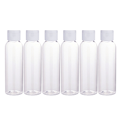 Clear 120ml Transparent Plastic Flip Top Cap Bottle Sets, with PP Plastic Funnel Hopper and PE Plastic Dropper, Round Shoulder, Clear, 137.5mm, Capacity: 120ml, 22pcs/set