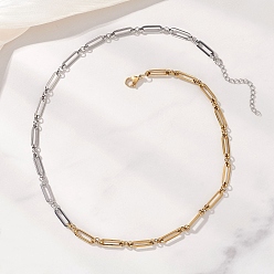 Золотой & Цвет Нержавеющей Стали 5Ммм, двухцветные 304 цепочки Фигаро из нержавеющей стали для женщин, золотые и нержавеющая сталь цвет, 18.19 дюйм (46.2 см)