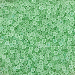 Бледно-Зеленый Стеклянный бисер матового цвета, рондель, бледно-зеленый, 3 мм, отверстие : 1 мм, о 220 шт / комплект