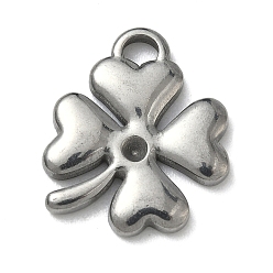 Нержавеющая Сталь Цвет 304 Настройки горный хрусталь из нержавеющей стали кулон, клевер, цвет нержавеющей стали, пригодный для стразов 2 мм, 20.5x17.5x2.5 мм, отверстие : 3.5x2.5 мм
