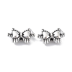 Antique Silver Tibetan Style Alloy Bead, Bowknot Clothes, Antique Silver, 7x12.5x5mm, Hole: 1.5mm, 416pcs/500g