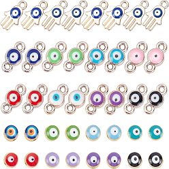 (52) Непрозрачная лаванда 48шт 8 цвета сглаз сплав эмаль европейские бусины, с 48 шт 8 цвета сглаз эмалевые ссылки ccb и 10 шт хамса ручной сплав подвески, разноцветные, 106 шт / коробка
