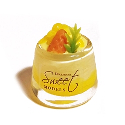 Желтый Модель десерта из манго из смолы, украшение куклы, аксессуары для ролевых игр, желтые, 16x20 мм