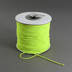 Green Yellow Round Elastic Cord, with Nylon Outside and Rubber Inside, Green Yellow, 1mm, about 109.36 yards(100m)/roll