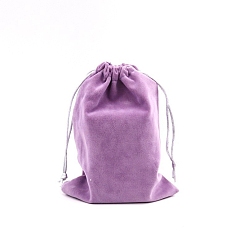 Лиловый Бархатные мешки на шнуровке, прямоугольные подарочные мешочки из органзы для ювелирных изделий, сирень, 16x10 см