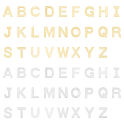 Золотой & Цвет Нержавеющей Стали 2 наборы 2 стиль 304 подвески из нержавеющей стали, буква аз ~ г очарование, золотые и нержавеющая сталь цвет, 11~12x5.5~12x0.5~0.8 мм, отверстие : 1 мм, 26 шт / комплект, 1 набор / стиль