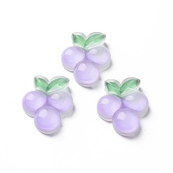 Лиловый Осенняя тема прозрачные кабошоны из эпоксидной смолы, винограды, сирень, 21.5x18.5x6 мм