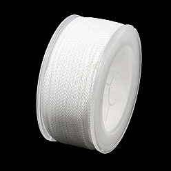 White Round Nylon Braided Cord, for Jewelry Beading Making, White, 1.8mm, about 18.59 Yards(17m)/Roll