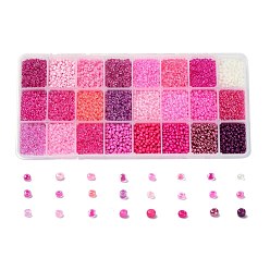 (52) Непрозрачная лаванда 600 g 24 раскрашивает стеклянный бисер, круглые, разноцветные, 8/0, 3~4x2~3 мм, отверстие : 0.8~1 мм, 25 г / цвет