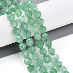 Аквамарин Окрашенные природные белый нефрит бисер пряди, граненые, звезды вырезать круглые бусы, аквамарин, 7~8x6~7.5x6~7.5 мм, отверстие : 1 мм, около 48~49 шт / нитка, 14.17~15.35'' (36~39 см)