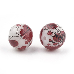Dark Red Drawbench & Baking Paint Glass Beads Strands, Round, Dark Red, 4mm, Hole: 1.1~1.3mm, about 200pcs/strand, 31.4 inch