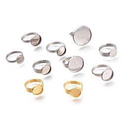 Mixed Color 304 Stainless Steel Pad Ring Settings, Mixed Color, Tray: 10~20mm, Inner Diameter: 16.5~18mm