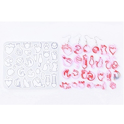 Белый Формы для подвесок своими руками, формы для литья смолы, для уф-смолы, изготовление изделий из эпоксидной смолы, форма кошки, белые, 102x120x4.5 мм