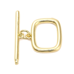 Настоящее золото 18K Латуни Переключить застежками, прямоугольные, стойки покрытие, долговечный, без свинца и без кадмия, реальный 18 k позолоченный, 18 мм, отверстие : 1 мм