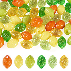 (52) Непрозрачная лаванда 60шт. 6 виды прозрачных и непрозрачных акриловых бусин, лимон, Топ пробуренной, разноцветные, 13.5x9.5x9 мм, отверстие : 1.8 мм, 10 шт / цвет