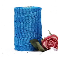Темно-Голубой Пряжа из ткани чинлон, для ручного вязания толстой нити, пряжа для вязания крючком, глубокое синее небо, 4~5 мм