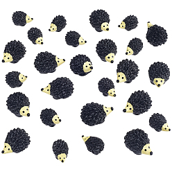 Черный 30шт. 2 стили декоративных фигурок ежиков из смолы, для украшения рабочего стола домашнего офиса, чёрные, 20~28x13~19x13~17 мм, 15 шт / стиль