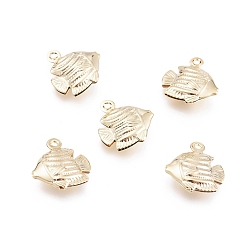 Golden 304 Stainless Steel Pendants, Hollow Fish, Golden, 18x17x6mm, Hole: 1.2mm