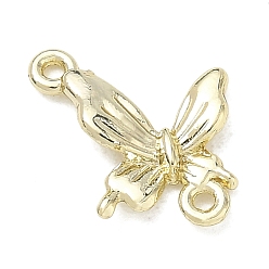 Golden Alloy Connector Chamrs, Butterfly Links, Golden, 15.5x12x1.5mm, Hole: 1.2mm
