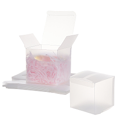 White Transparent Plastic Boxes, Square, White, Finished Product: 8x8x8cm, 23.7x16x0.1cm