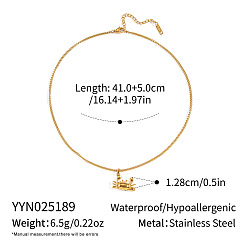 Краб Отдых на море 304 ожерелья с подвесками из нержавеющей стали в виде морских животных для женщин, реальный 18 k позолоченный, краб, 16.14 дюйм (41 см)