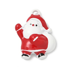 Santa Claus Подвески из эмали и сплава, Рождество, Дед Мороз, 20x17x5 мм, отверстие : 1.6 мм