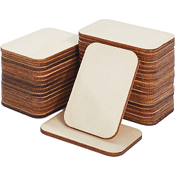 Bois Solide 100pcs bois de peuplier, rectangle, blank tag, burlywood, 49.5x33x2.5mm, 100 pcs