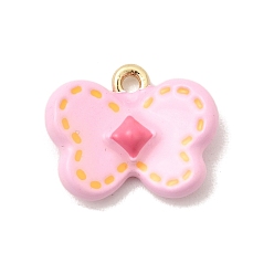 Pink Подвески из эмали и сплава, бабочки прелести, долговечный, золотые, розовые, 12x14.5x3 мм, отверстие : 1.2 мм