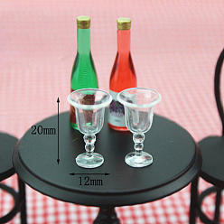 Clear Mini Resin Goblet, for Dollhouse Accessories, Pretending Prop Decorations, Clear, 12x20mm